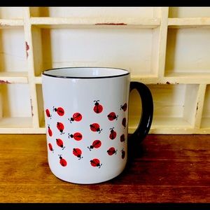 Vintage Ladybug White/Red Coffee Mug